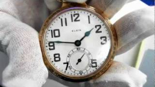 Antique Elgin Pocket Watch Circa 1927  Railroad Quality [upl. by Leblanc]