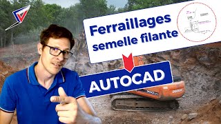 Ferraillages semelles filantes sur Autocad [upl. by Siva]