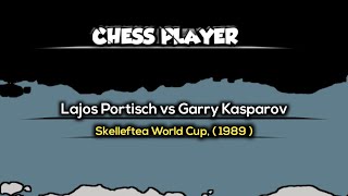 Lajos Portisch vs Garry Kasparov  Skelleftea World Cup  1989 [upl. by Rebhun]