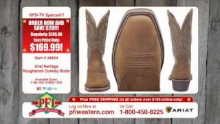 Ariat Heritage Square Toe Roughstock Cowboy Boots [upl. by Fairweather]