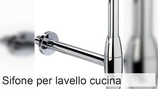 Sifone per lavello dispositivo di drenaggio doppio con collo largo per lavelli da cucina [upl. by Airdnassac688]