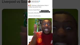 CARABAO CUP LIVE DRAW REACTIONSUBSCRIBE FOR MORE 🚀 carabaocup manchesterunited football [upl. by Tirb]