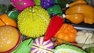 PRETENDING CUTTING FRUITS and VEGETABLES ASMR 🌶️🍆🧅🧄🍌🍎🍋🍑🫛🍔 120124 [upl. by Daus]