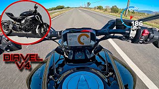 MEU TOP SPEED NOVA DUCATI DIAVEL V4  MUITA POTÊNCIA TORQUE E TECNOLOGIA [upl. by Phaidra]