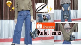 SHOPEE HAUL CELANA JEANS HIGHWAISTKULOT KEKINIAN DAN ATASAN BELT✨😍MayaFN [upl. by Yeclek]