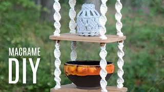 DIY Boho Macrame Hanging Shelves  Easy Tutorial [upl. by Kiley]