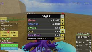 Refunding My stats in blox fruits [upl. by Alegnat]