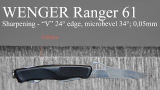 Wenger Ranger 61 quotVquot edge 24° microbevel 34° blade 005mm  Rozsutec [upl. by Nette]