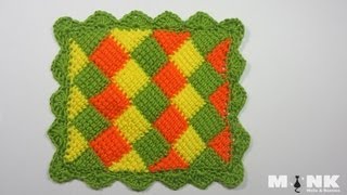 Entrelac Babydecke  Diamantmuster Teil 2 [upl. by Ardnac]