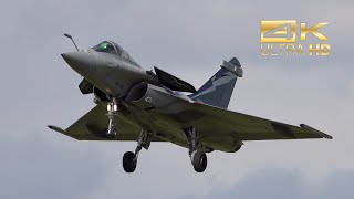 4K 2 Dassault Rafale C amp B French Air Force 4IR 4HW arrival RAF Fairford RIAT 2023 AirShow [upl. by Ahsitul]