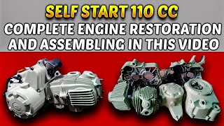 Complete engine restoration of new asia 110cc  engine Assembling110cc self start engineassembling [upl. by Ellegna]