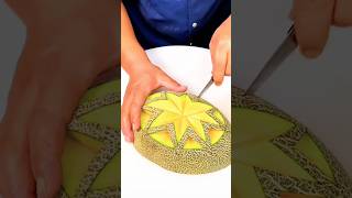 Muskmelon fruit cutting skills fruit decoration ideas shorts drawing shortvideo decoration [upl. by Gittel]