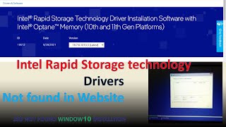 Intel Rapid Storage Technolody Driver not found in Intel website SSD not Found in Window install [upl. by Ahidam511]