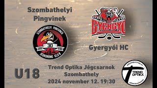 U18 Szombathelyi Pingvinek  Gyergyói Hoki Klub [upl. by Evot136]