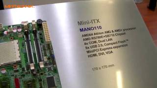 Axiomtek NANO110 AMD MiniITX Mainboard  Embedded World 2010 DE [upl. by Lleira]