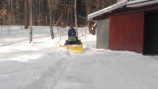 John Deere 425 Plowing Deep Snow [upl. by Durtschi2]