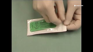 Unwrapping and Clamping a Sterile Packed Needle into the Needle Holder Surgical Basics [upl. by Ednalrym]