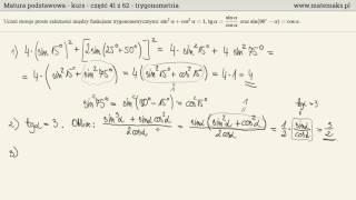 Trygonometria  stosowanie podstawowych wzorów [upl. by Yeung]