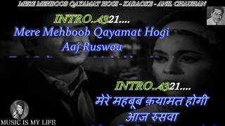 Mere Mehboob Qayamat Hogi Full Karaoke With Lyrics Eng amp हिंदी [upl. by Krik]