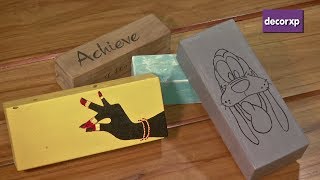 DIY  HAND PAINTED WOODEN BLOCK  CUSTOMIZE  AT HOME [upl. by Heiney839]