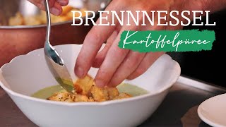 Zwei leckere BrennnesselRezepte  BrennnesselCremeSuppe  Brennnessel Kartoffelpüree [upl. by Ecirual452]