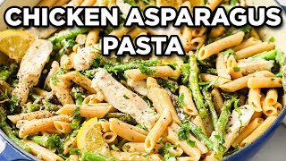 Juicy Chicken Asparagus Pasta with Lemon  30 Minute Family Dinner Idea [upl. by Anil478]