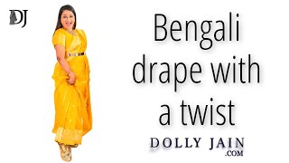 Bengali drape with a modern twist  Dolly Jain Saree Draping [upl. by Thayer]