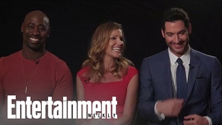 Lucifer Tom Ellis Tricia Helfer amp DB Woodside On Season 2 And More  Entertainment Weekly [upl. by Echo18]