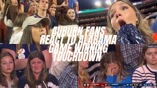 Auburn Fans React To Alabama GameWinning Touchdown  Best Fan Reactions Of 8 Alabama vs Auburn [upl. by Saraann]