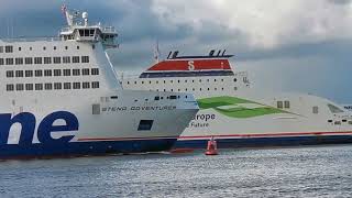 Stena Line Ferries the Adventurer and Estrid passing each other in Dublin Port 13th April 2023 [upl. by Woodson]