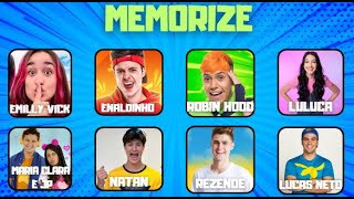 Quiz da Memória Youtubers [upl. by Aikehs388]