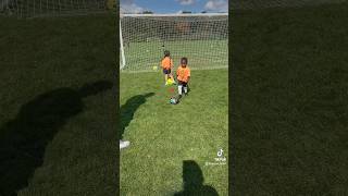 My two year old learning toe taps and dribbling at soccer [upl. by Aihcrop]