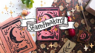 How I Make Stamps Handcarved and w Silhouette Mint Block Printing [upl. by Nelsen829]