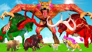 10 Giant Elephant Cow Buffalo vs 10 Zombie Tiger Lion Attack Baby Cow Buffalo Saved By Mammoth [upl. by Eskil168]