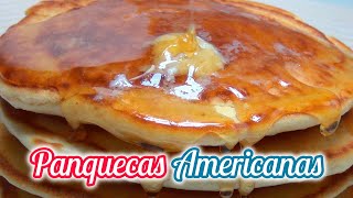 PANQUECAS AMERICANAS AUTÉNTICAS Y ESPONJOSAS  FLUFFY PANCAKES  PASO A PASO  RÁPIDO Y FÁCIL [upl. by Naraa513]