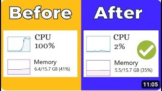 cpu usage too high fix 😱optimize for gaming windows 10 before and after resultcpuusagegamingtest [upl. by Ynffit]