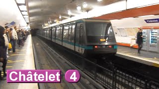 Métro de Paris  Châtelet  Ligne 4  RATP MP89 [upl. by Animar]