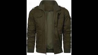 HOOD CREW Mens Cotton Jackets Military Cargo Bomber Jacket with Multiple Pockets alltips [upl. by Eniron]