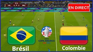 match Brésil vs Colombie en direct aujourdhui Copa América 2024 complet simulation Gameplay PC [upl. by Yesnek]