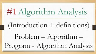 1 Algorithm analysisintro  definition شرح عربي [upl. by Trebmal]