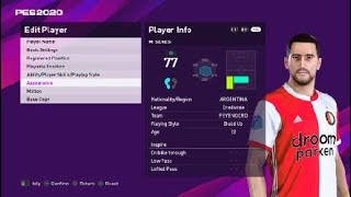 Marcos Senesi face e football pes 2020 Feyenoord [upl. by Nosauq]