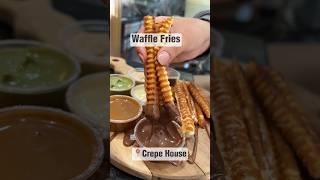 Waffle Fries from Crepe House 🧇🍫🍟 waffle fries chocolate dessert sweet [upl. by Arotahs]