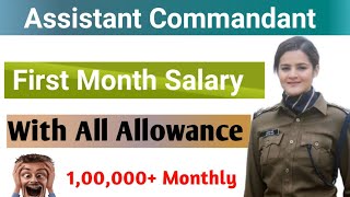 Assistant Commandant  BSF  First Month Salary Slip 2024 [upl. by Adnorrahs]