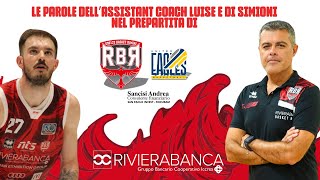 Rivierabanca RiminiGesteco Cividale pre partita con coach Luise e Alessandro Simioni [upl. by Ecirrehs]