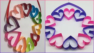 Paper Heart Wall Hanging  Home Decor Ideas Origami heart making Christmas decoration Paper Craft [upl. by Edahs742]