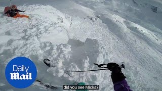 Skier buried in avalanche films his rescue on his Go Pro  Daily Mail [upl. by Ymas]