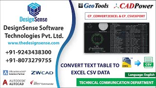 Easily convert text table data into structured Excel sheets in AutoCAD and BricsCAD [upl. by Utica]