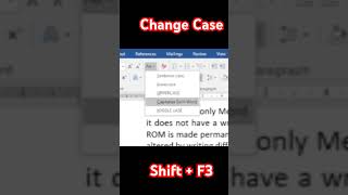 Change case mswordtips msword mswordforbeginners mswordshortcut [upl. by Sang]