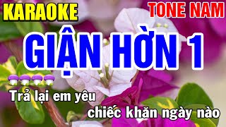 GIẬN HỜN Karaoke Nhạc Sống Tone Nam  Tình Trần Karaoke [upl. by Anawed]