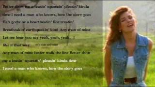 SHANIA TWAIN  ANY MAN OF MINE  SINGABLE LYRICS [upl. by Aileno]